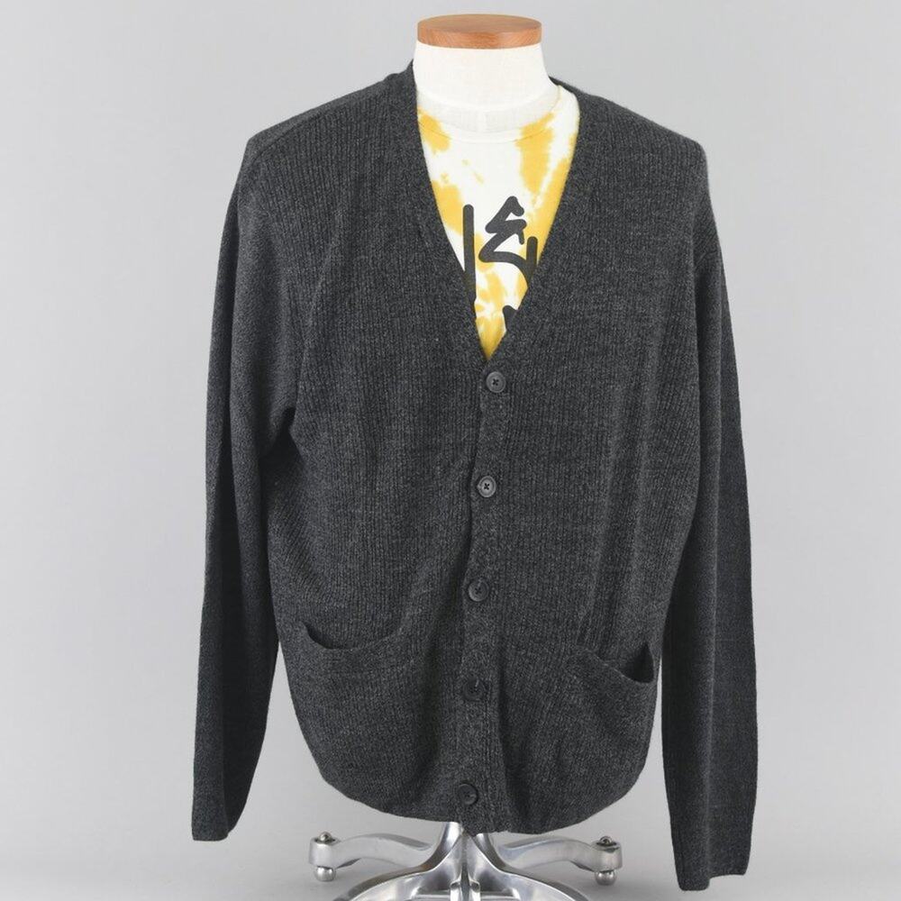Saddlebred Gray Grandpa Cardigan with Pockets, Men's Extra Large